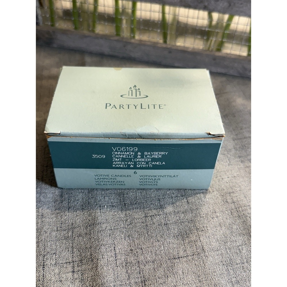 PartyLite Box Of 6 Cinnamon & Bayberry Votive Candles V06199 Red Discontinued
